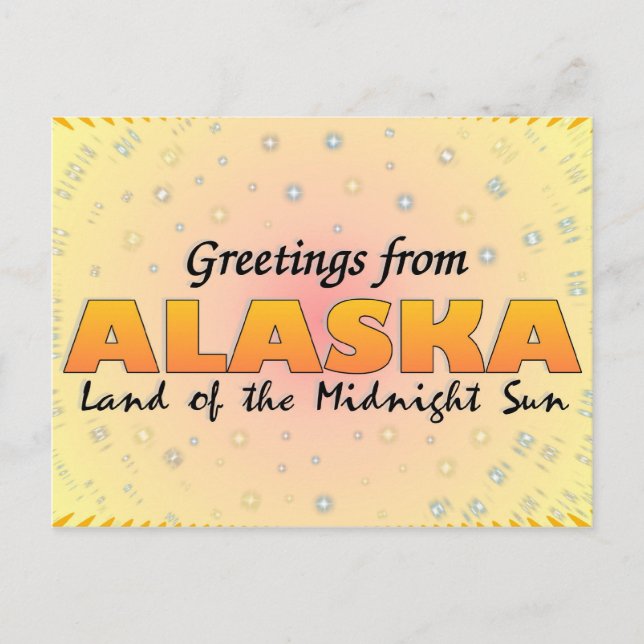 Carte Postale Salutations d'Alaska (Devant)