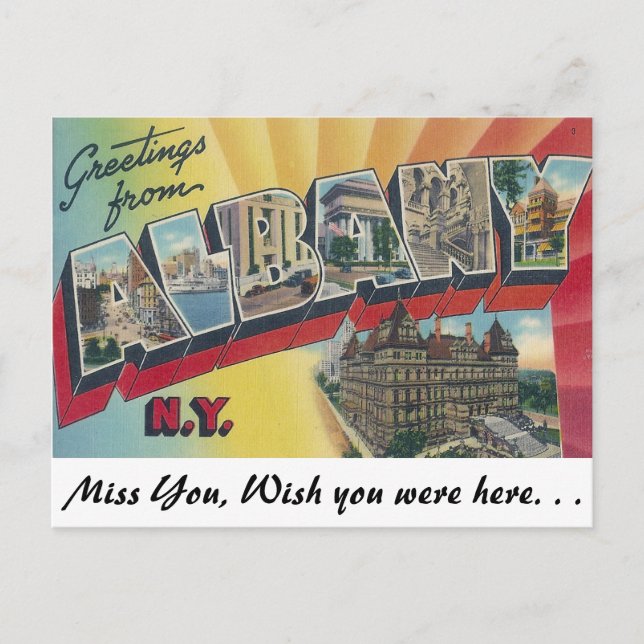 Carte Postale Salutations d'Albany, New York (Devant)