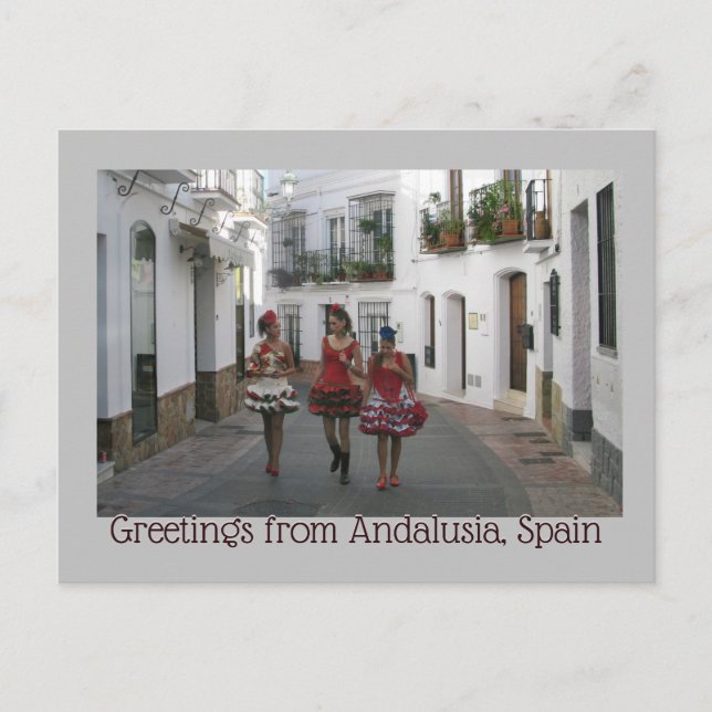 Carte Postale Salutations d'Andalousie, Espagne (Devant)