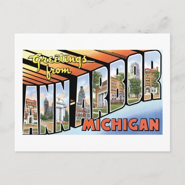 Carte Postale Salutations d'Ann Arbor, Michigan (Devant)