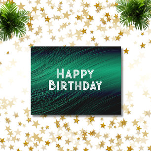 Carte Postale Salutations d'anniversaire vertes élégantes et aud