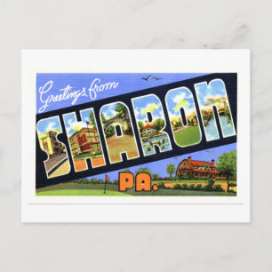 Carte Postale Salutations d'antan de Sharon, Pennsylvanie,