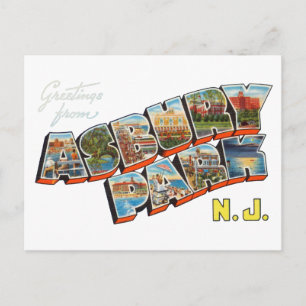 Carte Postale Salutations d'Asbury Park New Jersey