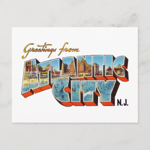 Carte Postale Salutations d'Atlantic City New Jersey