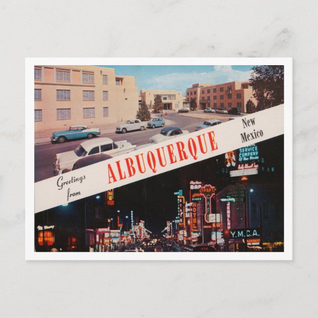 Carte Postale Salutations de Albuquerque, Nouveau-Mexique Voyage (Devant)