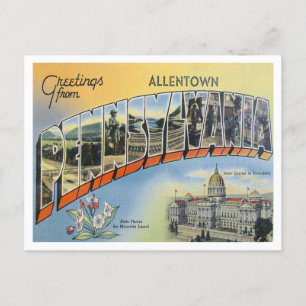Carte Postale Salutations de Allentown, Pennsylvania Travel