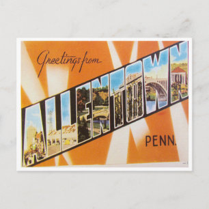 Carte Postale Salutations de Allentown, Pennsylvanie