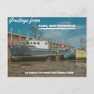 Carte Postale Salutations de Alma NB et du parc national Fundy