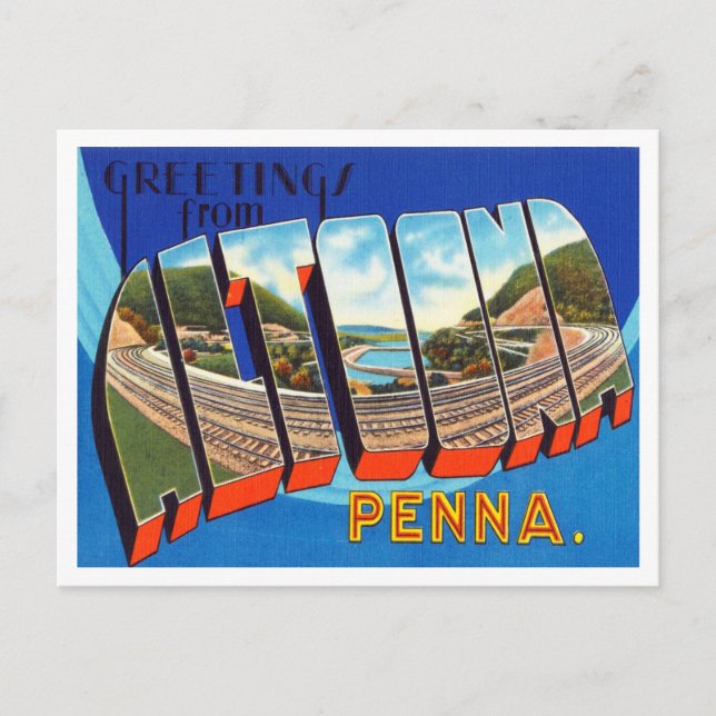 Carte Postale Salutations de Altoona, Pennsylvanie Travel (Devant)