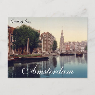 Carte Postale Salutations de Amsterdam Postcard