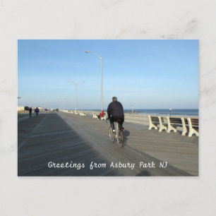 Carte Postale Salutations de Asbury Park NJ - Bicycliste
