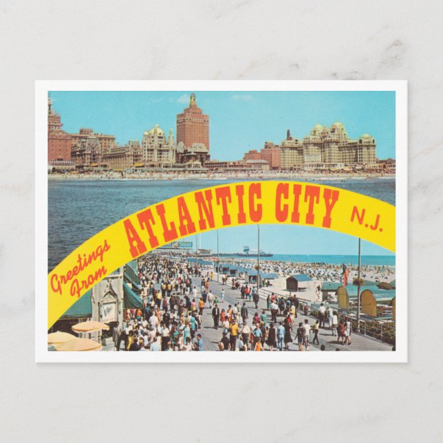 Carte Postale Salutations de Atlantic City, New Jersey Travel (Devant)