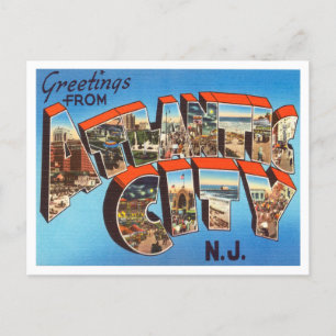 Carte Postale Salutations de Atlantic City, New Jersey Travel