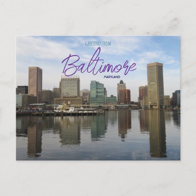 Carte Postale Salutations de Baltimore Maryland Postcard (Devant)