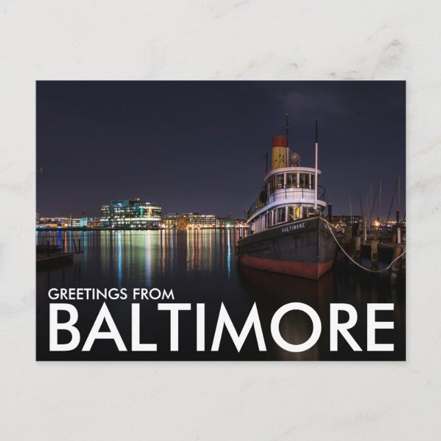 Carte Postale Salutations de Baltimore, Maryland, USA (Devant)