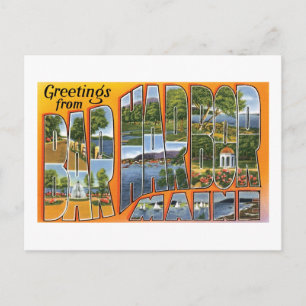Carte Postale Salutations de Bar Harbour, Maine