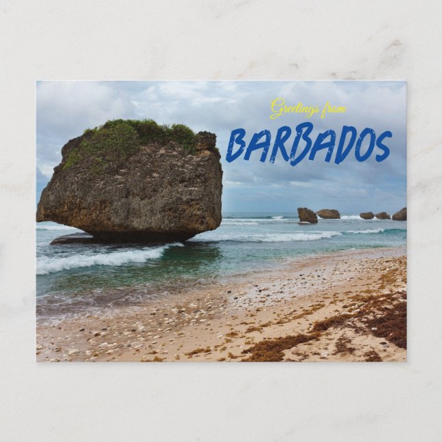 Carte Postale Salutations de Barbados Postcard Beach (Devant)