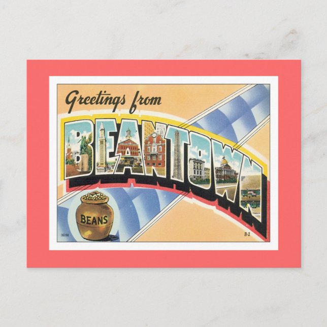 Carte Postale Salutations De Beantown Boston (Devant)