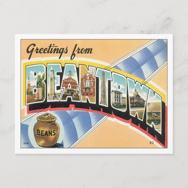 Carte Postale Salutations De Beantown Boston (Devant)