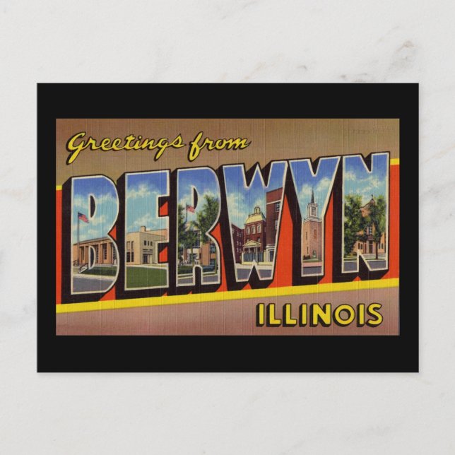 Carte Postale Salutations de Berwyn Illinois (Devant)