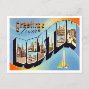 Carte Postale Salutations de Boston, Massachusetts Travel