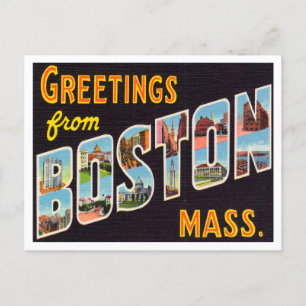 Carte Postale Salutations de Boston, Massachusetts Voyage