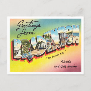 Carte Postale Salutations de Bradenton, Florida et Gulf Travel