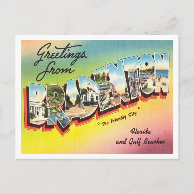 Carte Postale Salutations de Bradenton, Florida et Gulf Travel (Devant)