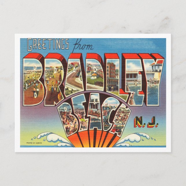 Carte Postale Salutations de Bradley Beach, New Jersey Travel (Devant)