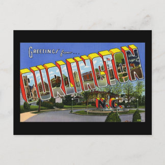 Carte Postale Salutations de Burlington North Carolina