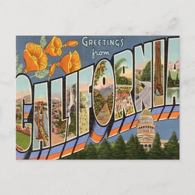 Carte Postale Salutations de Californie (Devant)