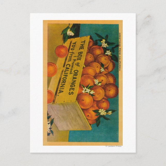 Carte Postale Salutations de Californie, Box of OrangesState (Devant)