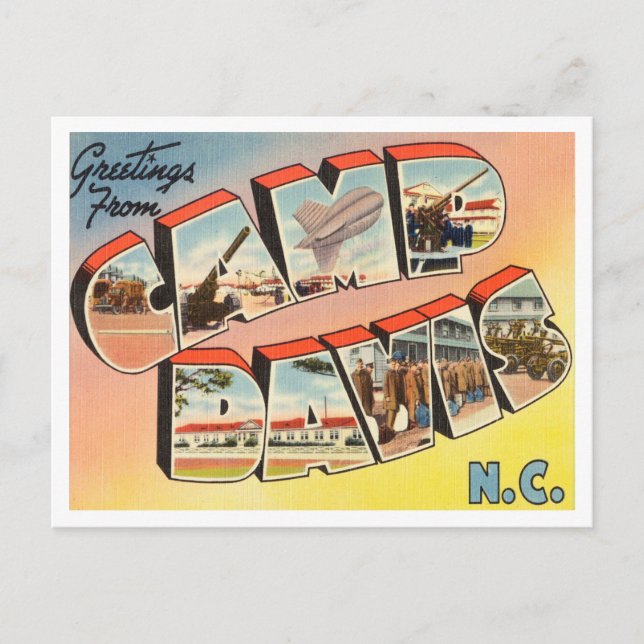 Carte Postale Salutations de Camp Davis, Caroline du Nord Voyage (Devant)