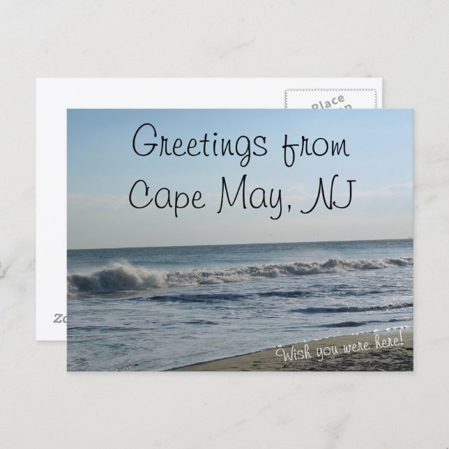 Carte Postale Salutations de Cape May, NJ (Devant / Derrière)