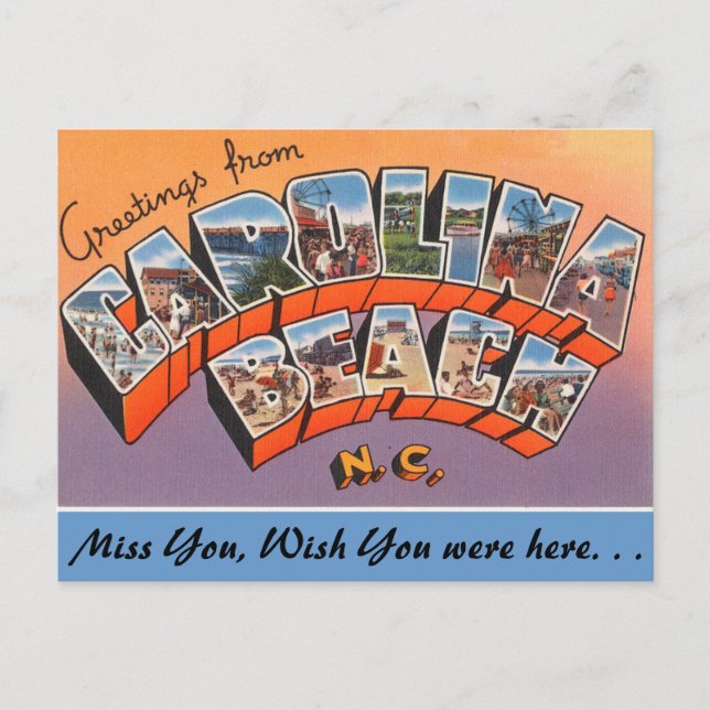 Carte Postale Salutations de Carolina Beach (Devant)