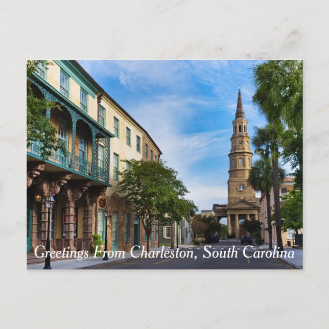 Carte Postale Salutations de Charleston, Caroline du Sud (Devant)