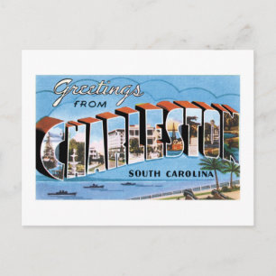 Carte Postale Salutations de Charleston, Caroline du Sud ! Vinta
