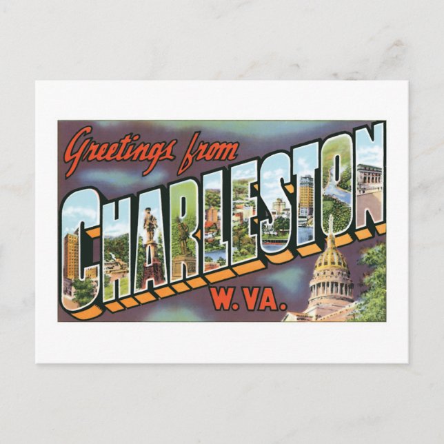 Carte Postale Salutations de Charleston, Virginie-Occidentale (Devant)