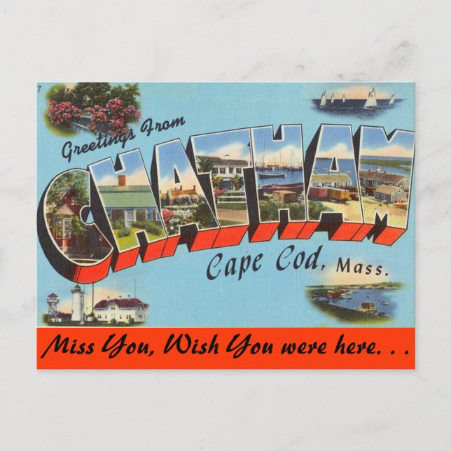 Carte Postale Salutations de Chatham, Cape Cod (Devant)