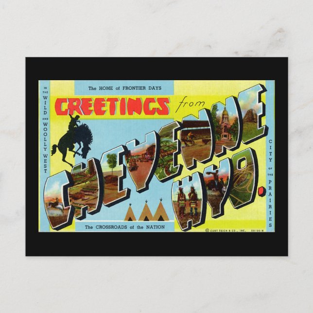 Carte Postale Salutations de Cheyenne Wyoming (Devant)