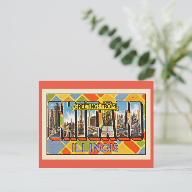 Carte Postale Salutations de Chicago, Illinois (Debout devant)