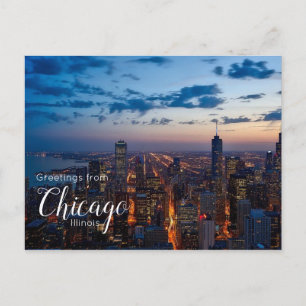 Carte Postale Salutations de Chicago Illinois 