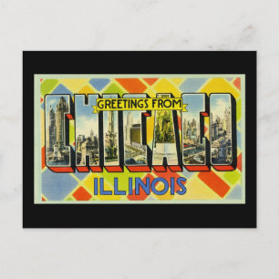 Carte Postale Salutations de Chicago Illinois