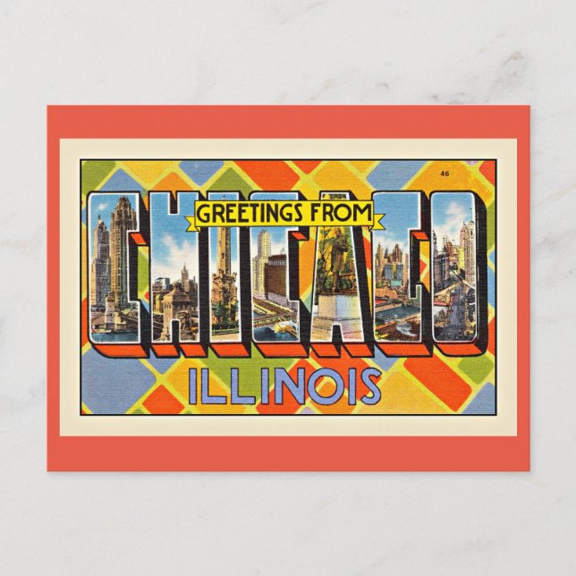 Carte Postale Salutations de Chicago, Illinois (Devant)