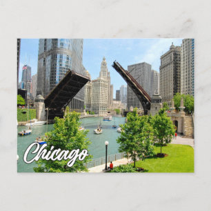 Carte Postale Salutations De Chicago, Illinois, États-Unis