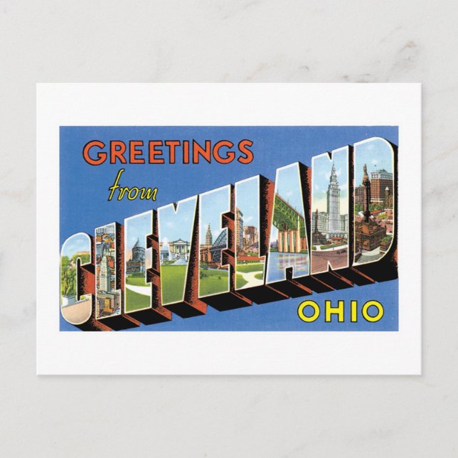Carte Postale Salutations de Cleveland, Ohio (Devant)