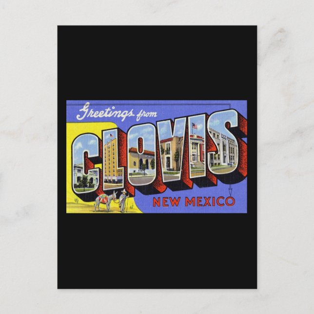 Carte Postale Salutations de Clovis Nouveau-Mexique (Devant)