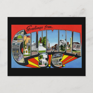 Carte Postale Salutations de Columbia Caroline du Sud