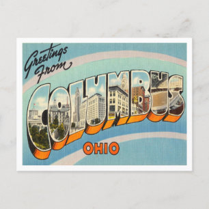 Carte Postale Salutations de Columbus, Ohio Vintage voyage