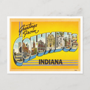 Carte Postale Salutations de Columbus, Vintage voyage de l'India